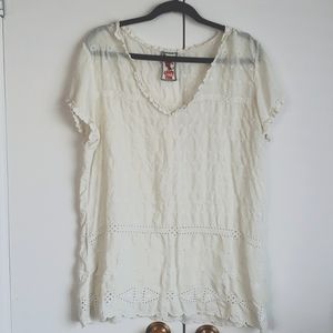 Johnny Was Ivory Silk Top